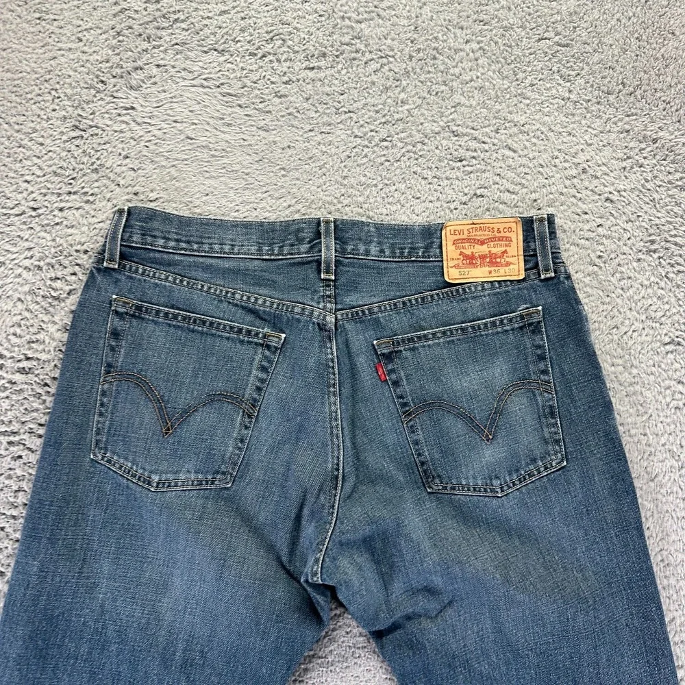 Vintage Levi's 527 Jeans Mens 36x30 Blue Cotton Denim Bootcut Leg Faded Workwear